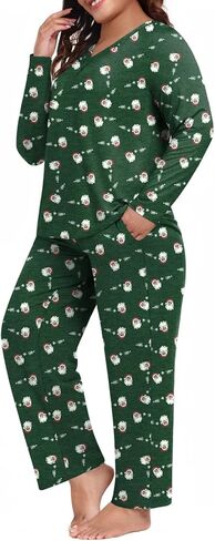Anydeer Women Pajama Sets Long Sleeve Loungewear Fall 2 Piece Sleepwear Top Pjs Pants With Pockets in Saudi Arabia