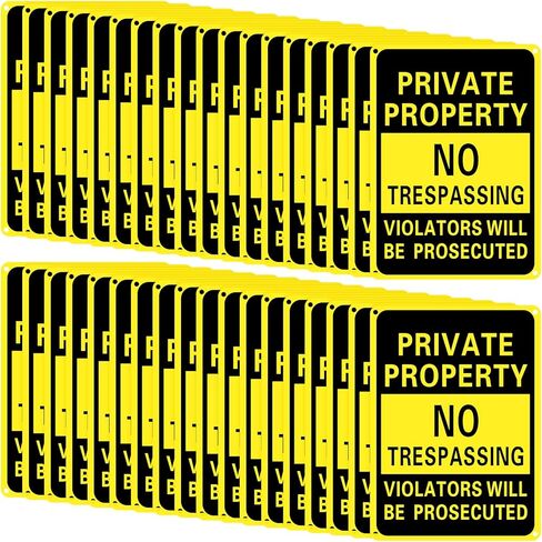40 Pcs Private Property No Trespassing Sign 7 x 10 Inch Metal Violators Will Be Prosecuted Signs Reflective Aluminum Private Property Sign Weatherproof Private Sign for Indoor or Outdoor Use in Saudi Arabia