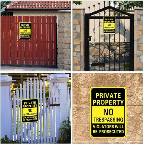 40 Pcs Private Property No Trespassing Sign 7 x 10 Inch Metal Violators Will Be Prosecuted Signs Reflective Aluminum Private Property Sign Weatherproof Private Sign for Indoor or Outdoor Use in Saudi Arabia