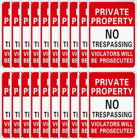 40 Pcs Private Property No Trespassing Sign 7 x 10 Inch Metal Violators Will Be Prosecuted Signs Reflective Aluminum Private Property Sign Weatherproof Private Sign for Indoor or Outdoor Use in Saudi Arabia