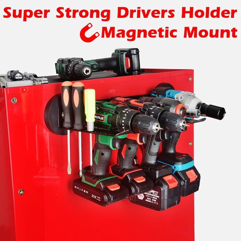 MUTUACTOR Super Power Tool Organizer Heavy Duty,Magnetic Mount Drill Holder Tool Storage,Anti-slip Magnetic Impact Drilling Driver Wrench Holder for Indoors Installation Repair Fixing in Saudi Arabia