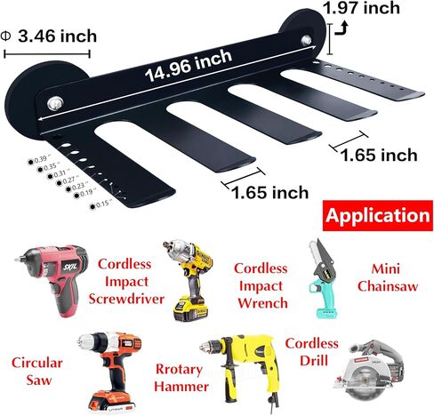 MUTUACTOR Super Power Tool Organizer Heavy Duty,Magnetic Mount Drill Holder Tool Storage,Anti-slip Magnetic Impact Drilling Driver Wrench Holder for Indoors Installation Repair Fixing in Saudi Arabia