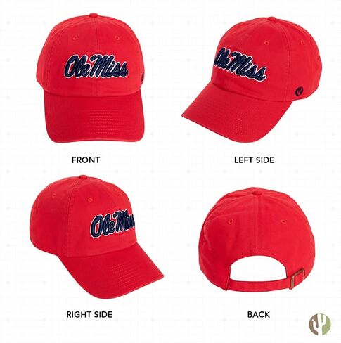 Desert Cactus Ole Miss University of Mississippi Baseball Hat Rebels U of M Brimmed Embroirderd Hats Cap Adjustable Cloth Strap Adult (Style B1) Blue in Saudi Arabia