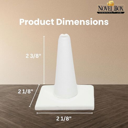 Novel Box® Single Finger Steel Gray Ring Stand Holder Jewelry Display 2X2X2 + NB Cleaning Cloth in Kuwait