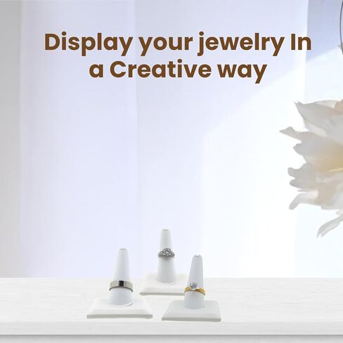 Novel Box® Single Finger Steel Gray Ring Stand Holder Jewelry Display 2X2X2 + NB Cleaning Cloth in Kuwait