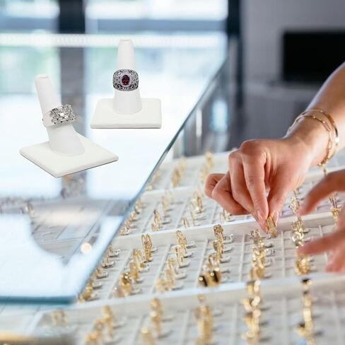 Novel Box® Single Finger Steel Gray Ring Stand Holder Jewelry Display 2X2X2 + NB Cleaning Cloth in Kuwait