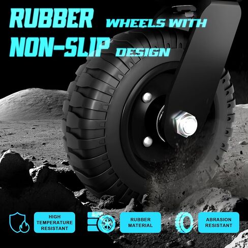 Gate Wheel Fence Gate Wheels for Wooden Gate Metal Tube Gate, 6inch Heavy Duty Gate Wheel 500lb Capacity 360 Degree Rotation Spring-Loaded Gate Casters Suitable for Various Land Surface, Black in Saudi Arabia