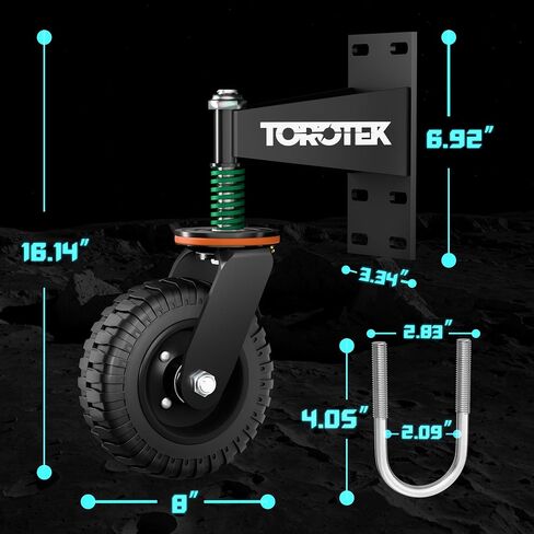 Gate Wheel Fence Gate Wheels for Wooden Gate Metal Tube Gate, 6inch Heavy Duty Gate Wheel 500lb Capacity 360 Degree Rotation Spring-Loaded Gate Casters Suitable for Various Land Surface, Black in Saudi Arabia