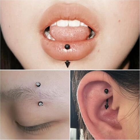 Vsnnsns 16G Rook Daith Piercing Jewelry Surgical Steel 8mm Curved Barbell Eyebrow Rings Helix Tragus Belly Lip Rings CZ Piercing Jewelry Kit Cartilage Daith Rook Earrings for Women Men 12pcs in Kuwait
