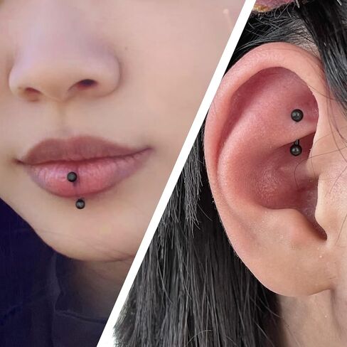 Vsnnsns 16G Rook Daith Piercing Jewelry Surgical Steel 8mm Curved Barbell Eyebrow Rings Helix Tragus Belly Lip Rings CZ Piercing Jewelry Kit Cartilage Daith Rook Earrings for Women Men 12pcs in Kuwait