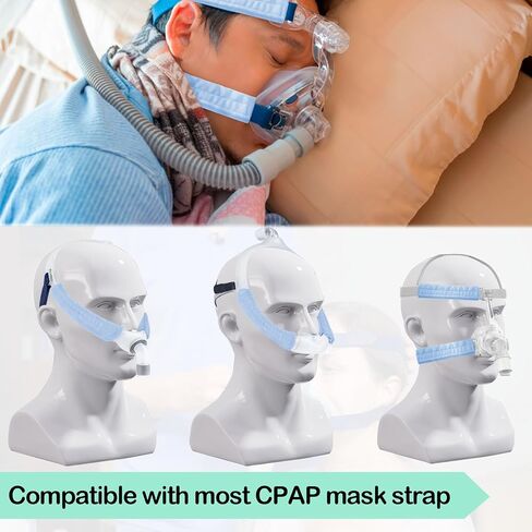6 عبوات من أغطية حزام CPAP الساتان الناعمة، أغطية أغطية رأس CPAP، لوازم CPAP المريحة أغطية حزام CPAP الحريرية، وسائد قناع CPAP عالمية وقابلة للتنفس لتقليل العلامات الحمراء (أزرق داكن) in Kuwait