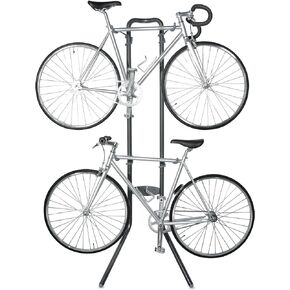 Rugged 2 Bike Rack for Garage & Home by Delta Cycle – No Drilling Required – Fully Adjustable Gravity Storage Rack for Any Style Bicycle – Leaning Wall Rack Holds Up to 100 lbs