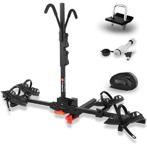 حامل دراجة بقطر 2 بوصة يناسب ما يصل إلى 180 رطلًا من منصة حامل الدراجات لسيارات الدفع الرباعي والشاحنات القياسية وإطارات الدهون رف الدراجة الكهربائية سريع التحرير مع وصلة قفل وقفل الدراجة in Kuwait