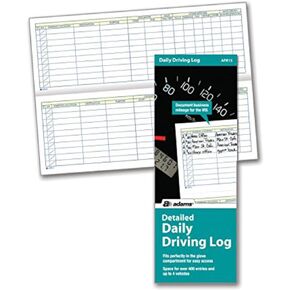 Adams Detailed Daily Driving Log, 400 Entries, 9 x 3.25 Inches, Multi-Color (AFR15)