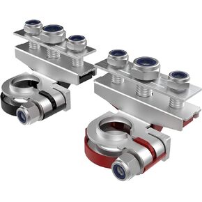 2pcs 12V Automotive Top Post Car 3 Way Battery Wire Cable Terminals Clamp Connectors Kit Positive and Negative Set Red & Black