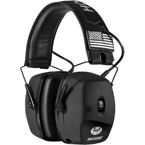 HZ01X High NRR 30dB Sound Amplification Digital Electronic Earmuff for Indoor and Outdoor Extremely Loud Environments, Black