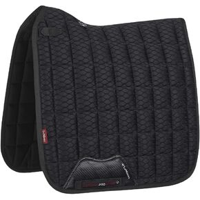 LeMieux Dressage Carbon Mesh Square Saddle Pad - English Saddle Pads for Horses - Equestrian Riding Equipment and Accessories (Black - Large)