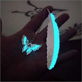 Vintage Feather Metal Bookmark, Unique Glow in The Dark Bookmark Gift for Men Women (Antique Silver Owl)