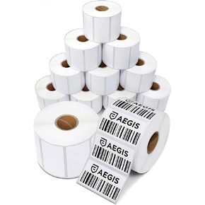 Aegis Adhesives - 2" Circle Stickers - Direct Thermal Labels Compatible with Rollo, Zebra, MUNBYN, and More Desktop Printers (12 Rolls, 750/Roll)