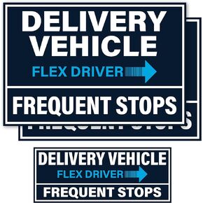 3 Pack Heavy Duty Flex Driver Car Door Magnets, Flex Driver Car Signs for Amazon Drivers, 2(12"*8") 1(9"*3.5") (Black)
