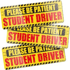 Student Driver Magnet for Car, New Driver Sticker Safety Sign Reflective Vehicle Bumper Magnet (Set of 3)