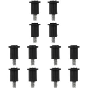 BokWin 12 Pcs M4 Rubber Well Nut Kit-Windscreen Fairing Bolt Expansion Brass Fasteners with Screws for Motorcycles Boat