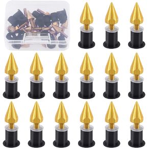 15Pcs Aluminum Spike Motorcycle Windscreen Bolts Windshield Screws Replacement (Gold)