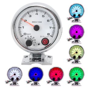 Fydun Car Tachometer 3.75in 0‑8000 RPM 7 Color Background Lights Tacho Gauge for 4/6/8 Cylinder 12V Gasoline‑Powered Vehicles