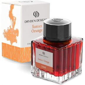 Dryden Designs Ink Bottle for Fountain Pen | Luxury Edition, Smooth Flow, Compact Designed 50ml Million Dollar Red