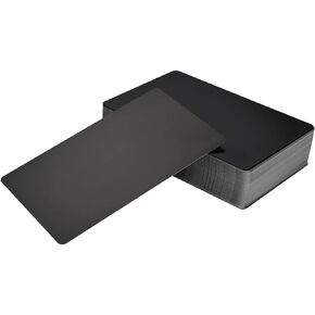 100pcs Blank Metal Business Cards Thickness 0.2 mm Aluminum Sublimation Cards Laser Engraving Cards for Customize Promotion Gift Card, Office Name Cards, Laser Engraving, 3.4 x 2.1 Inch (Black)