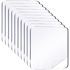 10pcs Clear Double Sided Adhesive Pads for Mounting Waterproof 2.36inch Double Sided Sticker Super Strong Heavy Duty Washable Sticky Patch Walls Hanging Nano Gel for DIY Craft Home Office
