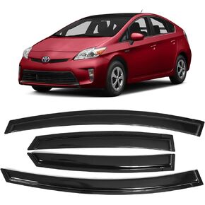 Window Visors Compatible with 2010-2015 Toyota Prius, Dark Smoke Car Rain Sun Window Shade Guard Visor by IKON MOTORSPORTS, 2011 2012 2013 2014