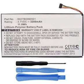 Replacement 3200mAh 6027B0090501 AVPB001-A110-01 AVPB003-A110-01 BNA-B002 DR-NK02 Encore NOOKCOLOR Battery for Barnes & Noble Nook Color BNTV250 BNTV250A BNRV200 7" Tablet with Installation Tools