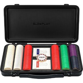 مجموعة رقائق البوكر الخزفية SLOWPLAY Nash لـ Texas Hold'em، 300 قطعة [بقيم مرقمة]، 39 ملم و10 جرام لكل منها | يتميز بحافظة شرائح متطورة مع غلاف بولي كربونات ألماني متين للغاية in Kuwait