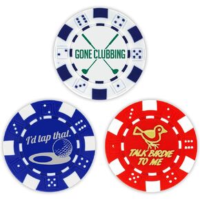 DA VINCI Golf Ball Marker Poker Chip Collection, 11.5 Gram Striped Chips