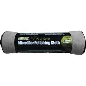 FLITZ Grey Thick 'n Thirsty Silver Microfiber Polishing Cloth; Professional Grade Premium Microfiber Towel, (16 Inch x 16 Inch) - Safe for Car Wash, Home Cleaning & Pet Drying Cloth - 4 Pack