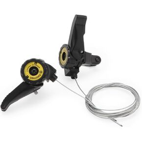 1 Pair Variable Speed Bicycle Brake Shifters Twist Shifter Lever Speed Shift for Mountain Bike, Road Bike, Commuter Bike, Kids Bike, Cycling, Black Silver Tone Pair