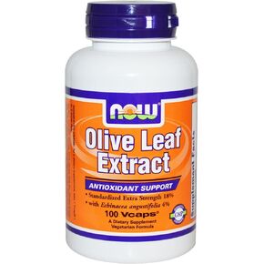 Now Foods Olive Leaf Extract with Echinacea, 100 caps / 500mg (Pack of 2)
