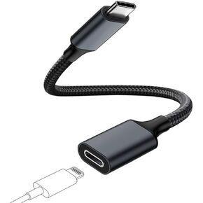USB C to Lightning Audio Adapter Cable USB Type C Male to Lightning HiFi Audio Female Headphones Converter Fit with iPhone 15, iPad Pro/Air, MacBook, Galaxy S23 S22, Pixel 7 6 (Not for Charge&Data)