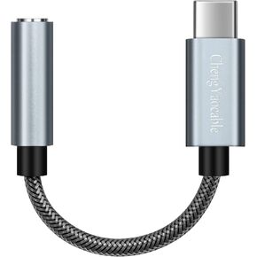 USB C to Headphone Jack and Charger Adapter,2 in 1 USB C to 3.5mm Aux Audio Dongle Cable Cord with 60W Fast Charging for Samsung Galaxy S24 S23 S22 S21 Ultra and More