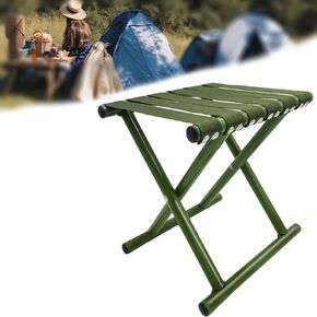 Outdoorsteel Barbecue Stool Portable Camping Stool Height Lightweight Steel Foldable Chair for Outdoor Camping Walking Hiking Fishing Quick Folding Stool,Steel Stool Support 600 lbs
