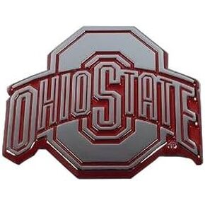 The Ohio State University Buckeyes Metal Auto Emblem with Red Trim