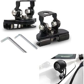 2 PCS Car Grille LED Light Base Mounting Bracket, Angle-Adjustable Shock-Absorbing Hood Spotlight Non-Destructive Bracket, Car Auxiliary Fixing Accessories, Suitable for Most Car Models (Black)