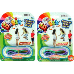 Chinese Jump Rope Elastic Jumping Rope Game for Kids & Adults I by JA-RU | Colorful Stretch Skip Rope for Girls and Boys. Party Favor Stocking Stuffer. Plus 1 Sticker | Item #733-s