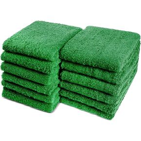 Car Care Essentials Wash Dry and Detail Towels, Set of 12, Red, 100% Ring Spun Cotton, 16" X 27", 4.25 lbs. per dz. Heavy Thick, Premium Multi-Purpose Towels