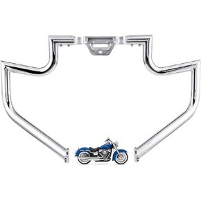 1.5" Crash Bar Engine Guard Highway Freeway Bar for Harley Softail Fat boy Fat Bob Heritage Low Rider Breakout Street Bob Deluxe Models 18-2023 (Except FXDRS) (Matte Black)