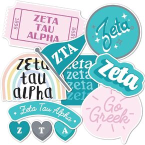 Zeta Tau Alpha Sticker Decal Laptop Water Bottle Car (Cute Sheet)