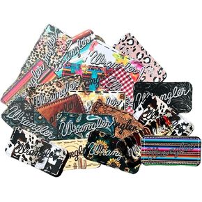 Western Patch For Pocket Cardstock Cutouts 1 x 2" in | 24 pk Mixed, Scented Aroma Bead Bake with Mold for Car Freshie Pocket Mold, Leopard, Cowhide, Sunflower