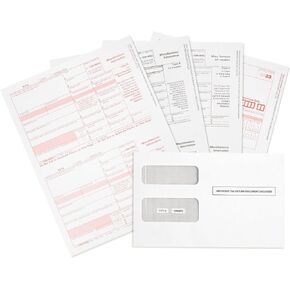 Blue Summit Supplies 1099 MISC 5 Part Tax Forms Bundle, 12 Pack Vendor Kit of Laser Forms Designed for QuickBooks and Accounting Software, 12 Self Seal Envelopes Included