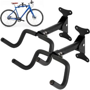 2Pack Foldable Adjustable Bike Wall Mount Bicycle Storage Rack, Heavy Duty with Rubber Coating, Space Saving